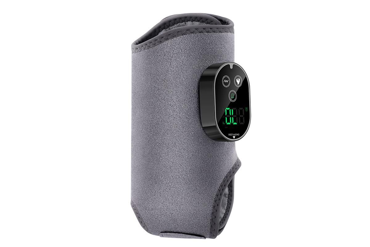 Electric Foot Ankle Massager Joint Pain Relief Heating Vibration Hot Compress - Gray - Image 2