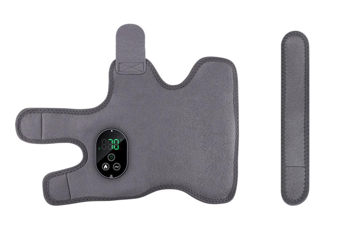 Electric Foot Ankle Massager Joint Pain Relief Heating Vibration Hot Compress - Gray - Image 3