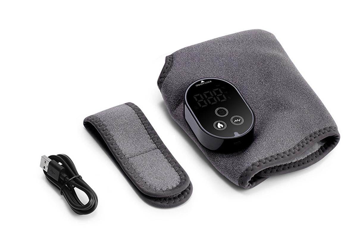 Electric Foot Ankle Massager Joint Pain Relief Heating Vibration Hot Compress - Gray - Image 7