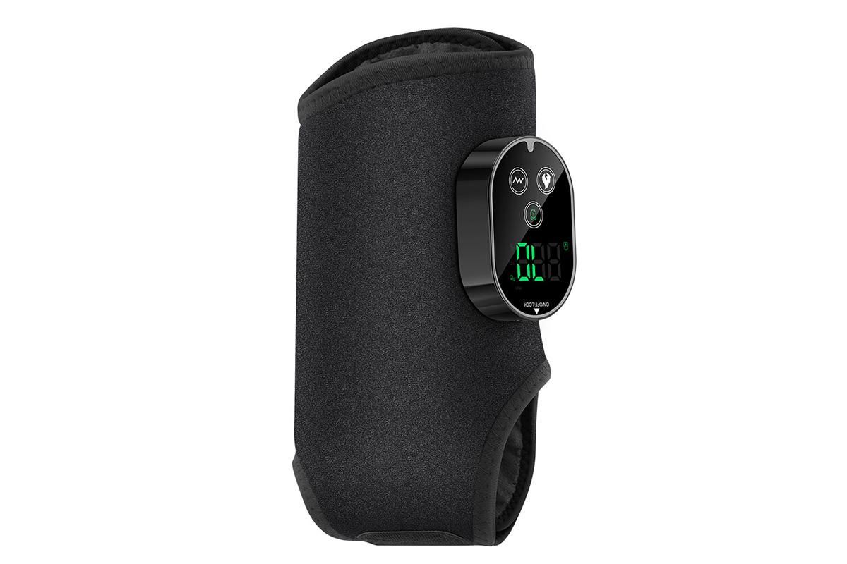 Electric Foot Ankle Massager Joint Pain Relief Heating Vibration Hot Compress - Black - Image 2