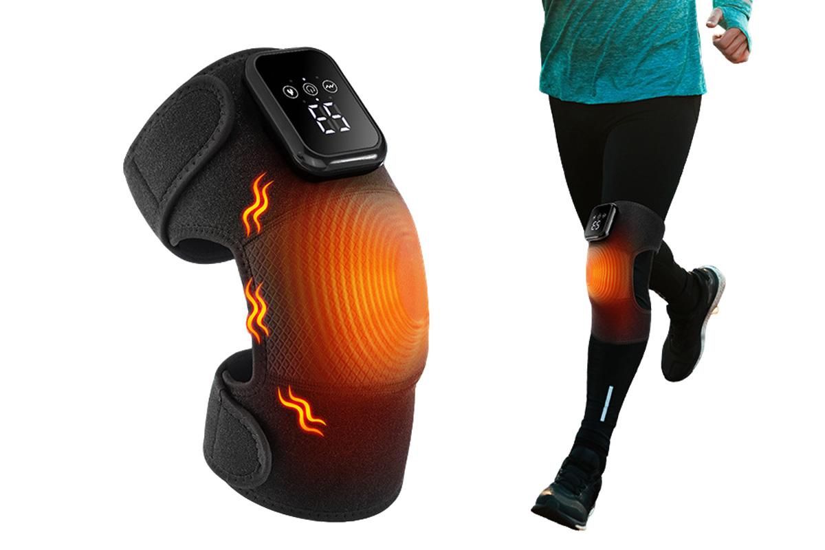 Knee Massager with Heat Vibration Electric Heated Knee Brace with 3 Heat Levels - Image 1