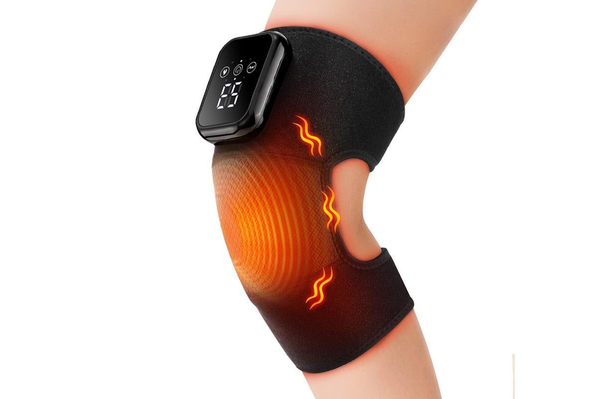 Knee Massager with Heat Vibration Electric Heated Knee Brace with 3 Heat Levels - Image 2