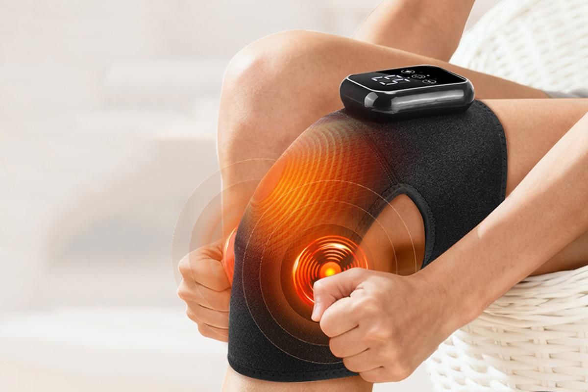 Knee Massager with Heat Vibration Electric Heated Knee Brace with 3 Heat Levels - Image 3