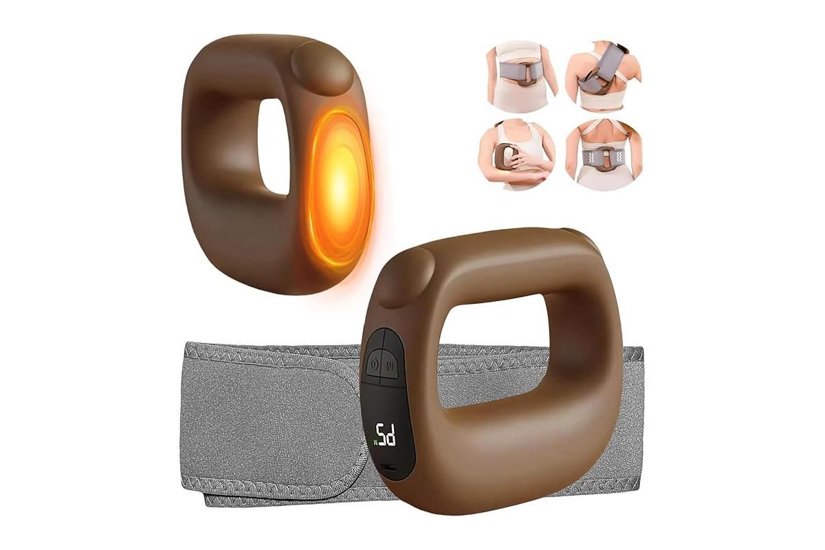 Deep Tissue Percussion Muscle Massage with Heat Adjustable Intensity and Speed Pain Relief - Brown - Image 1