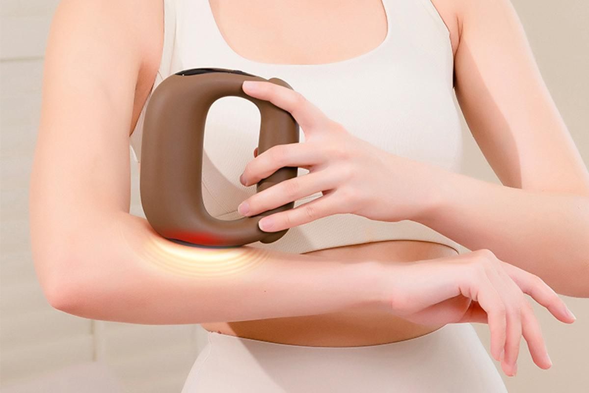Deep Tissue Percussion Muscle Massage with Heat Adjustable Intensity and Speed Pain Relief - Brown - Image 3