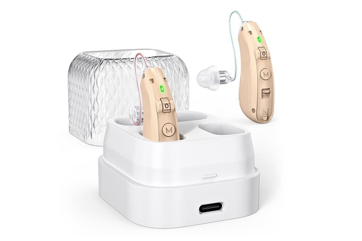 Smart Noise Reduction BTE Hearing Aid with Charging Case Rechargeable Sound Amplifier - Cuticolor - Image 1