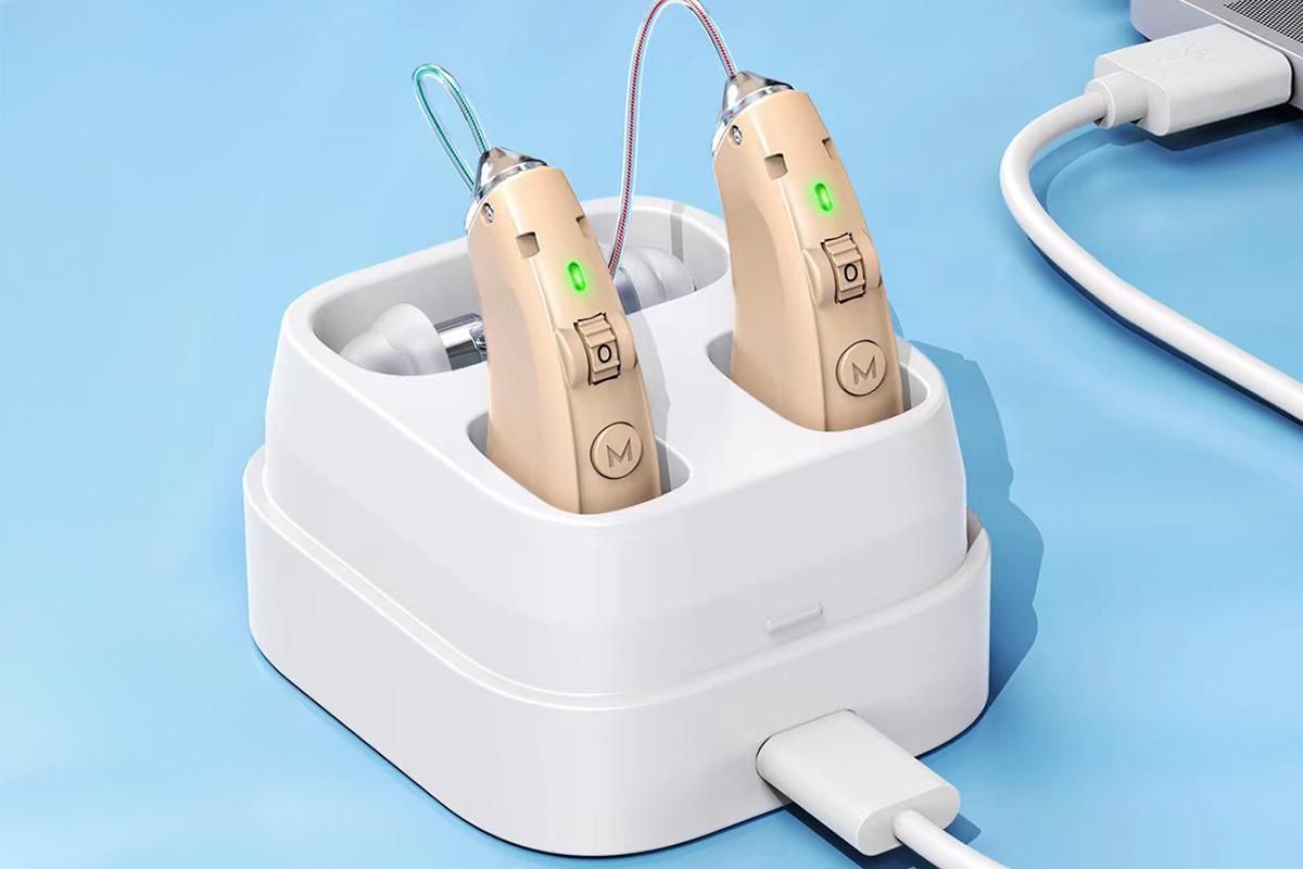 Smart Noise Reduction BTE Hearing Aid with Charging Case Rechargeable Sound Amplifier - Cuticolor - Image 3