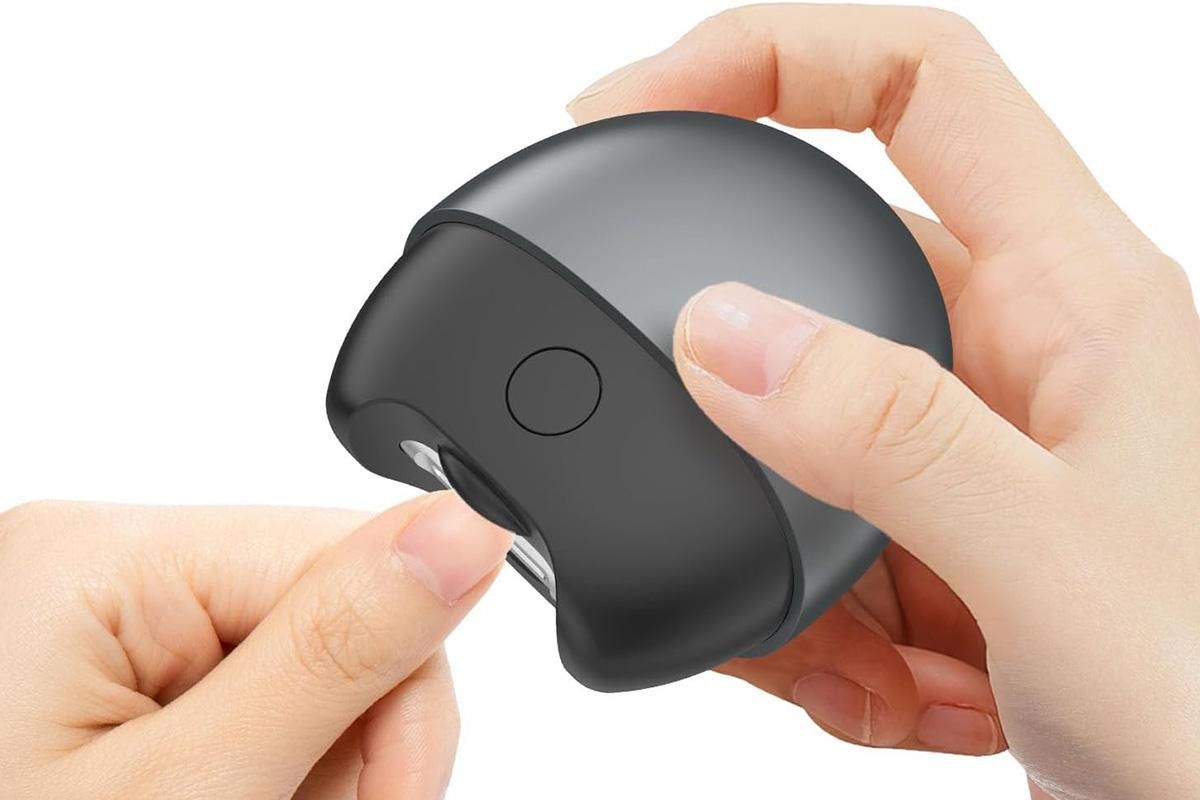 Electric Automatic Nail Clipper With Light And Nail Scraps Storage For Adult - Grey - Image 2