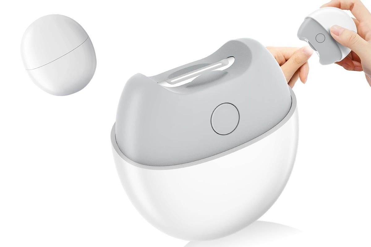 Electric Automatic Nail Clipper With Light And Nail Scraps Storage For Adult - White - Image 1