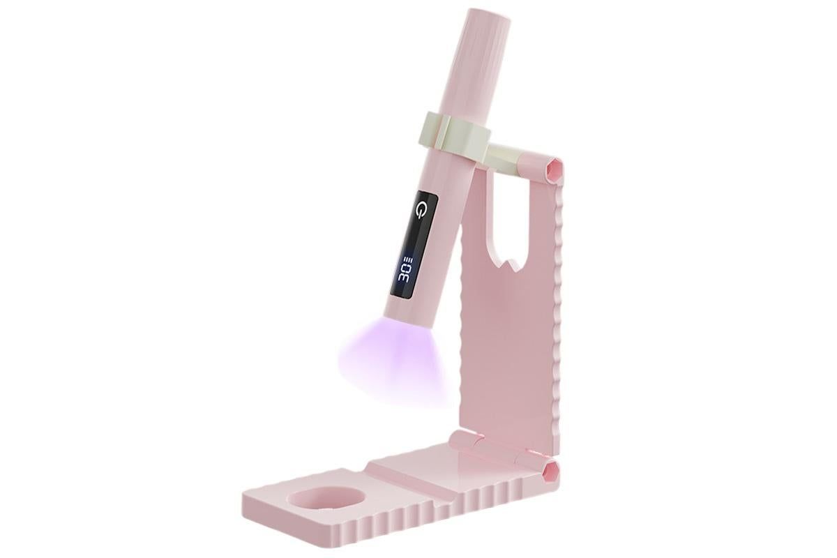 Portable Touch Nail Lamp - Cordless Mini LED Gel Curing UV Light with Timer - Pink - Image 2