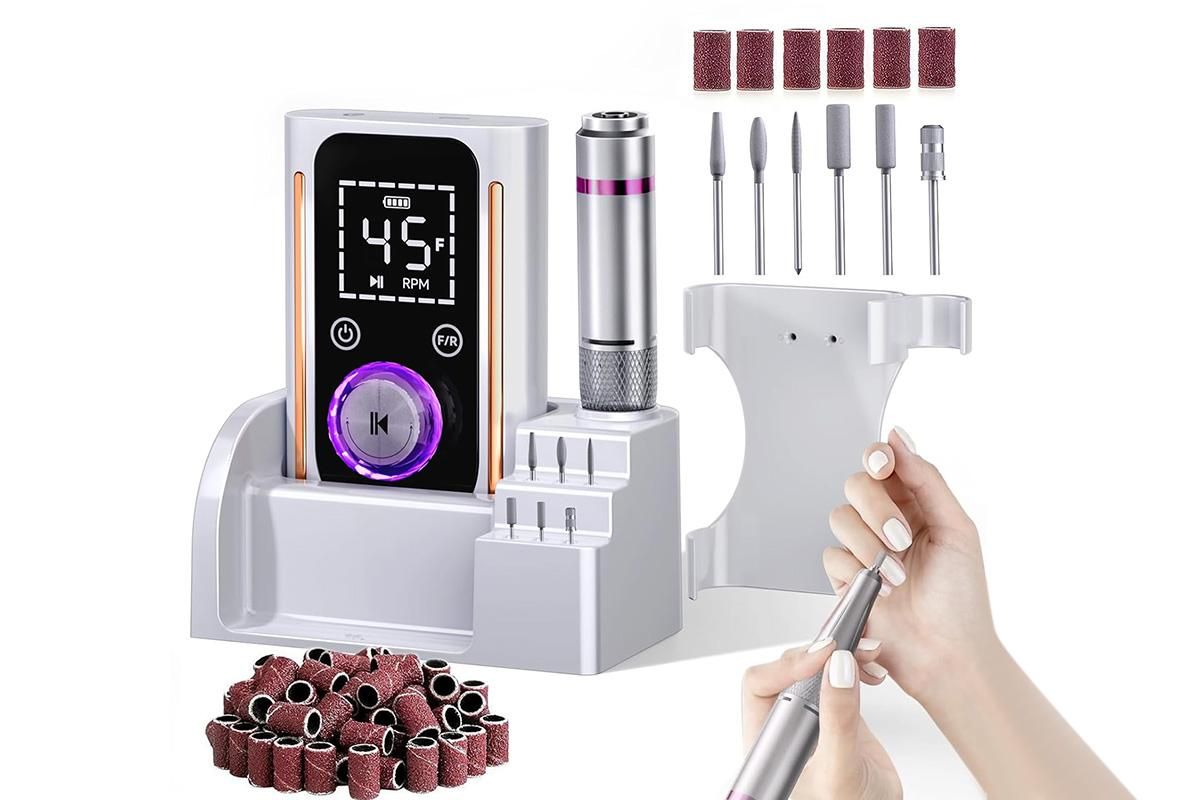 Electric Nail Drill File Portable Rechargeable 45000RPM Nail Drill Electric File for Salon Home - Image 1