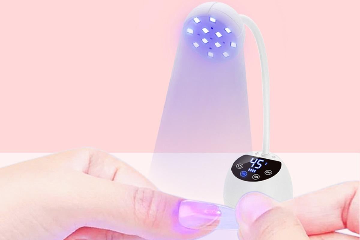 UV LED Nail Lamp Mini Cordless Gel Dryer With Adjustable Gooseneck For Gel Nails - White - Image 6