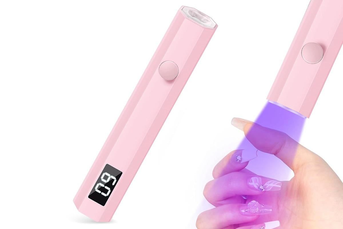 Handheld UV Nail Lamp Portable Gel Nail Dryer for Home Salon Use - Pink - Image 1