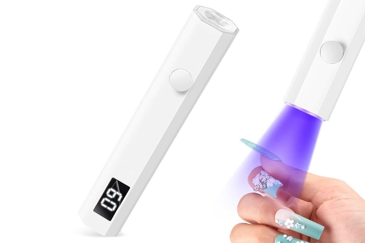 Handheld UV Nail Lamp Portable Gel Nail Dryer for Home Salon Use - White - Image 1