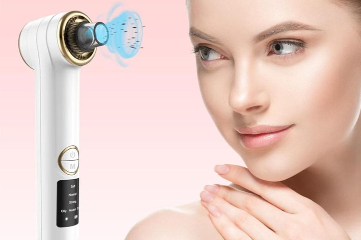 Blackhead Remover Pore Vacuum with Hot Compress 5 Probes for Women Men - White - Image 3