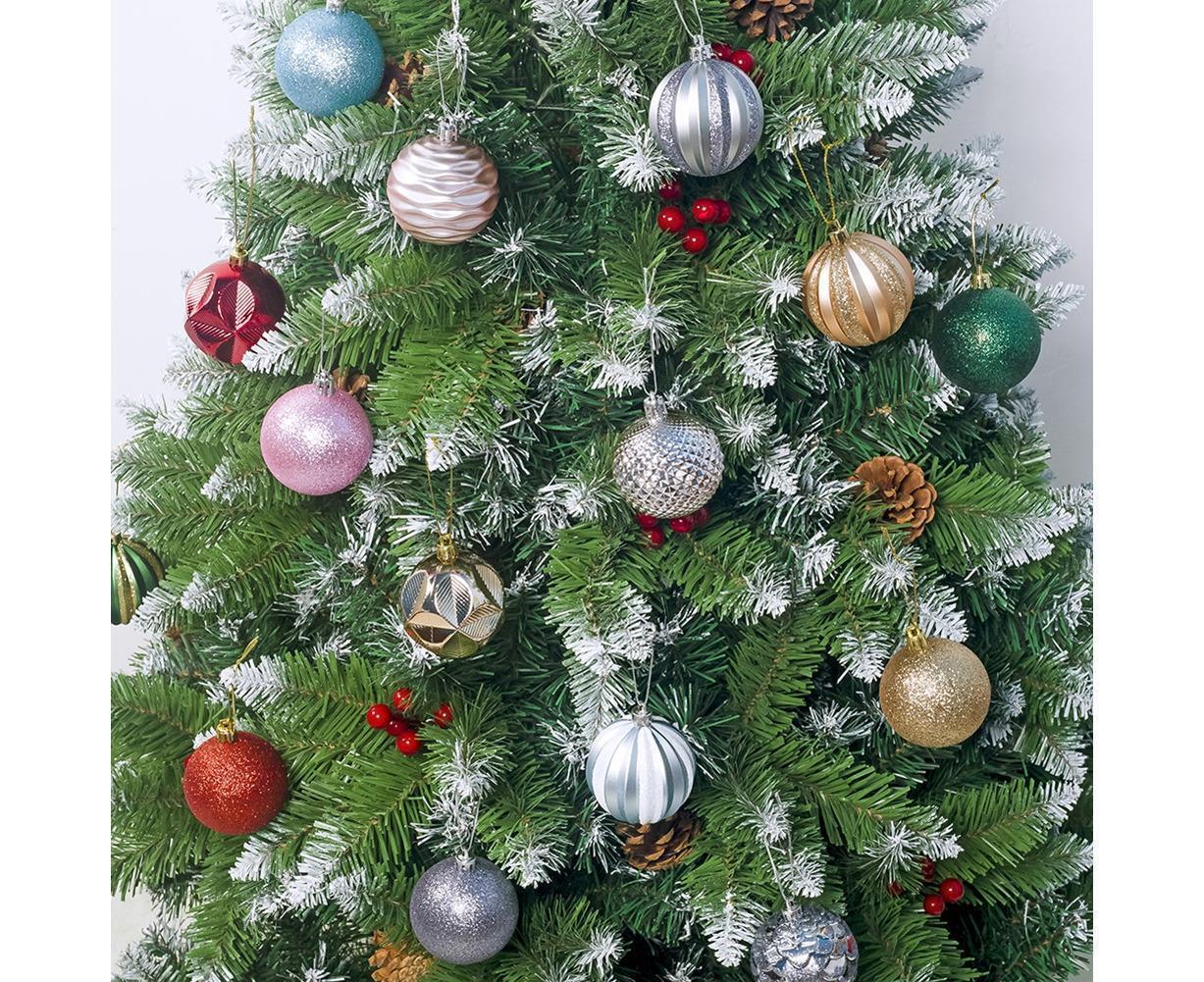 12Pcs 5.5cm Glitter Baubles Balls Christmas Tree Ornament Party Hanging Decor-Green - Image 2