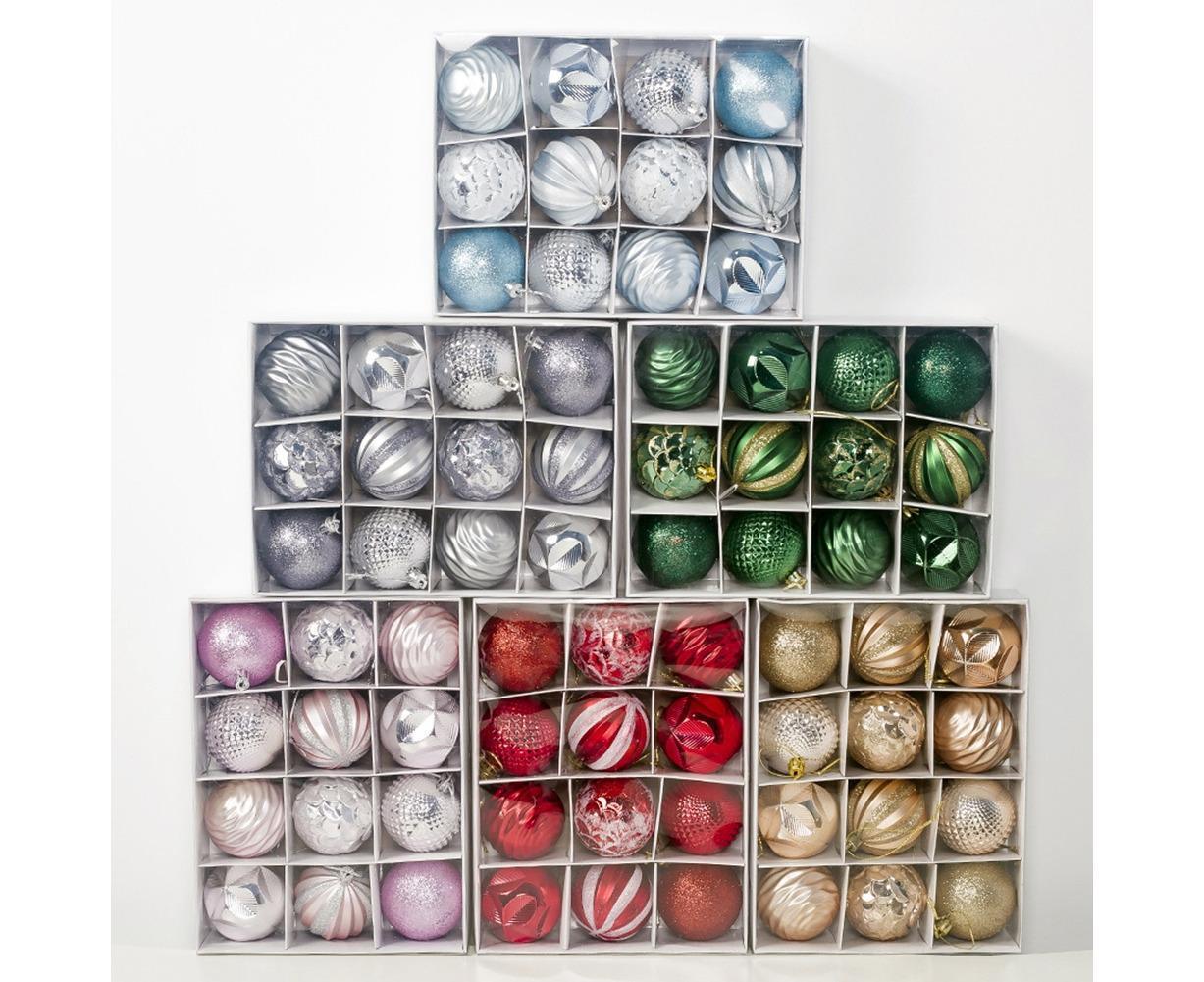 12Pcs 5.5cm Glitter Baubles Balls Christmas Tree Ornament Party Hanging Decor-Green - Image 4