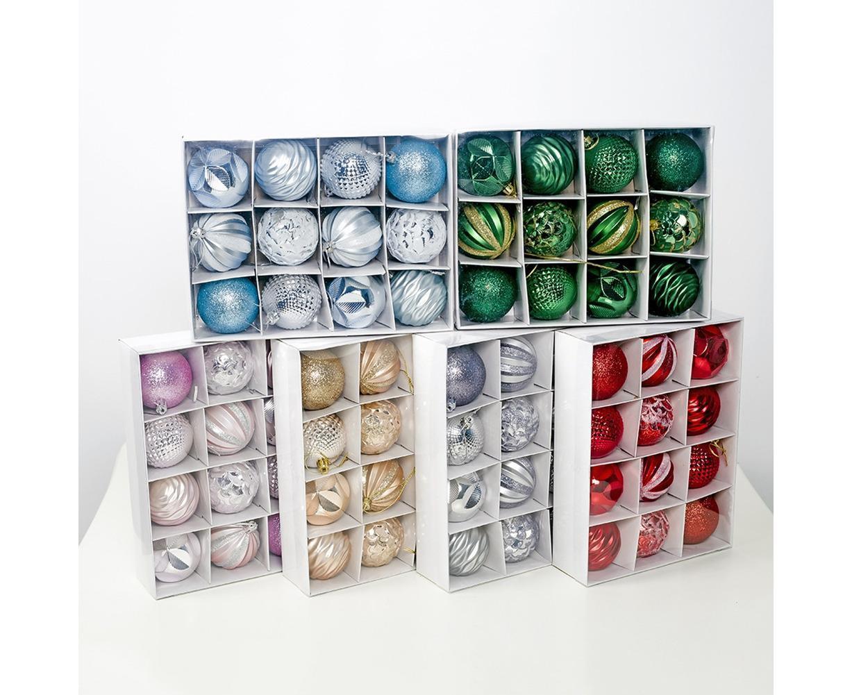 12Pcs 5.5cm Glitter Baubles Balls Christmas Tree Ornament Party Hanging Decor-Green - Image 5