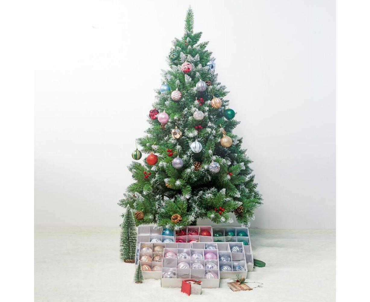 12Pcs 5.5cm Glitter Baubles Balls Christmas Tree Ornament Party Hanging Decor-Green - Image 6