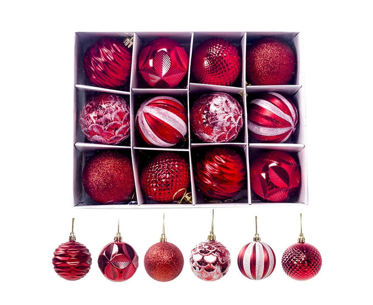 12Pcs 5.5cm Glitter Baubles Balls Christmas Tree Ornament Party Hanging Decor-Green - Image 7