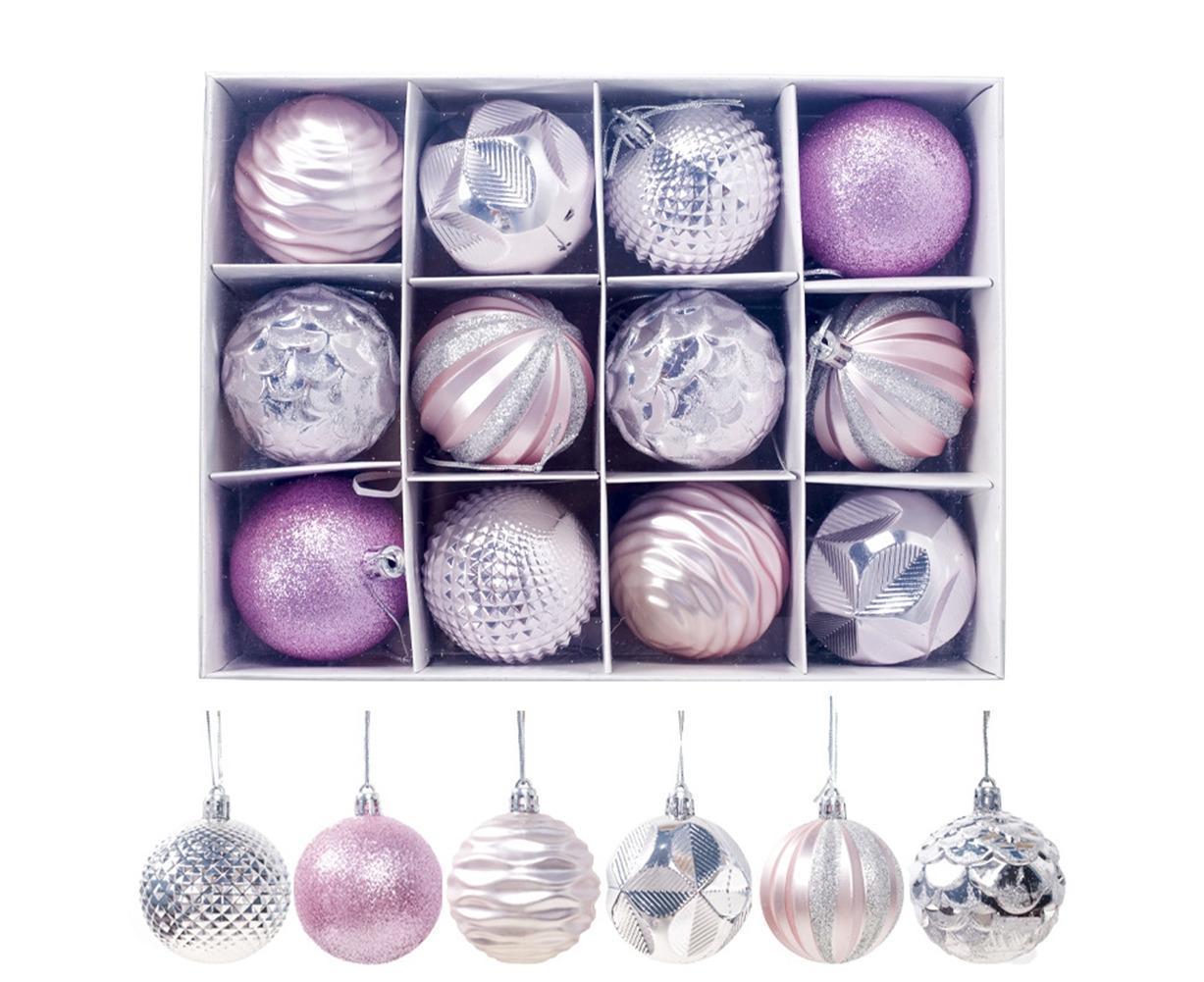 12Pcs 5.5cm Glitter Baubles Balls Christmas Tree Ornament Party Hanging Decor-Green - Image 8