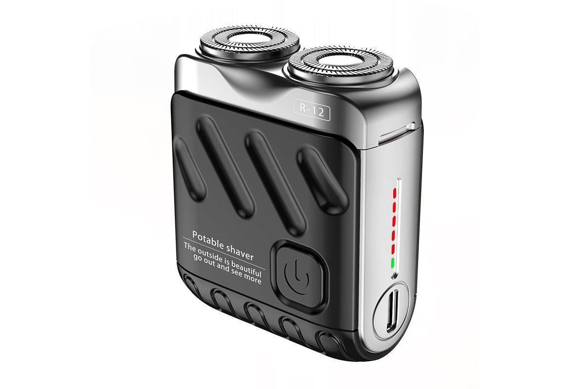 Mini Portable Electric Shaver for Men Wet Dry Waterproof Rechargeable Long Battery Life - Black - Image 1