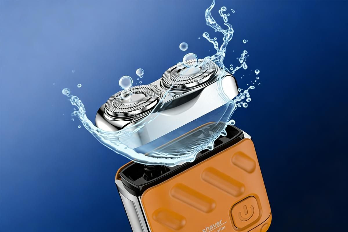 Mini Portable Electric Shaver for Men Wet Dry Waterproof Rechargeable Long Battery Life - Orange - Image 4