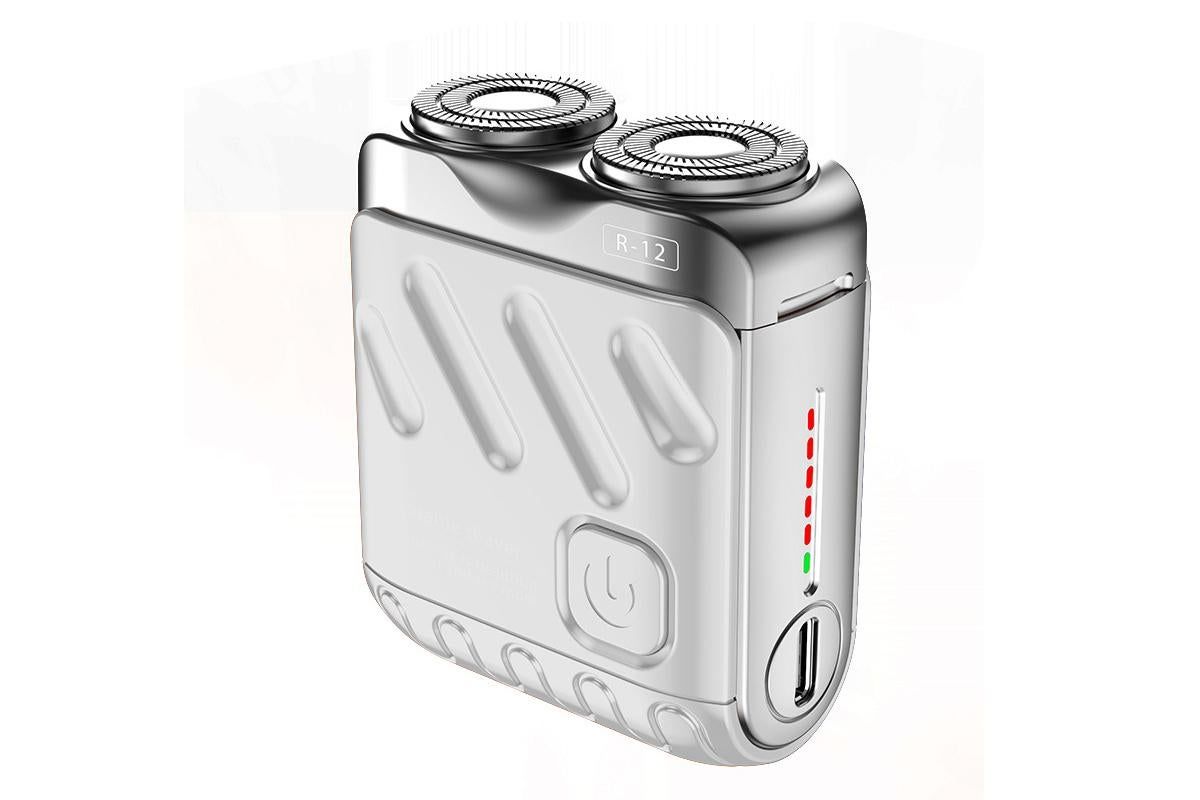 Mini Portable Electric Shaver for Men Wet Dry Waterproof Rechargeable Long Battery Life - White - Image 1