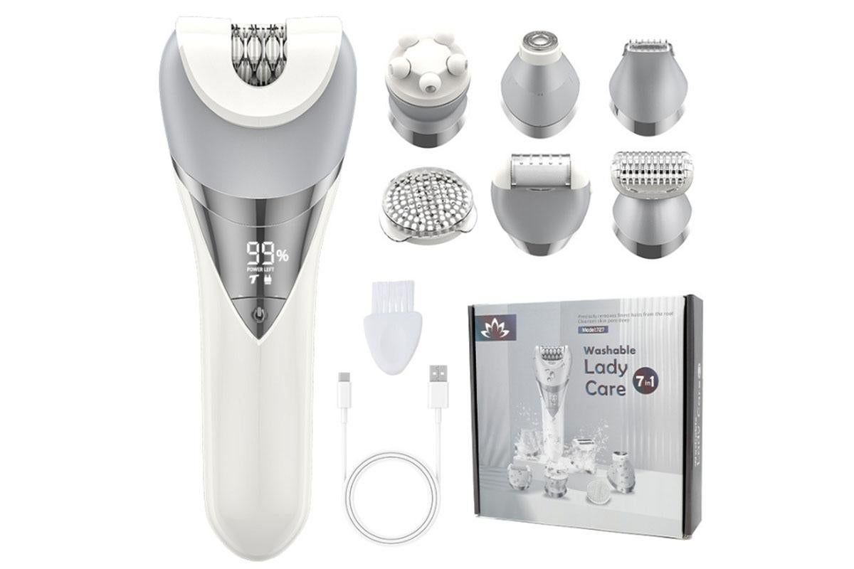 7 in 1 Epilator Hair Removal for Women Face Massage and Body Exfoliator - Image 2