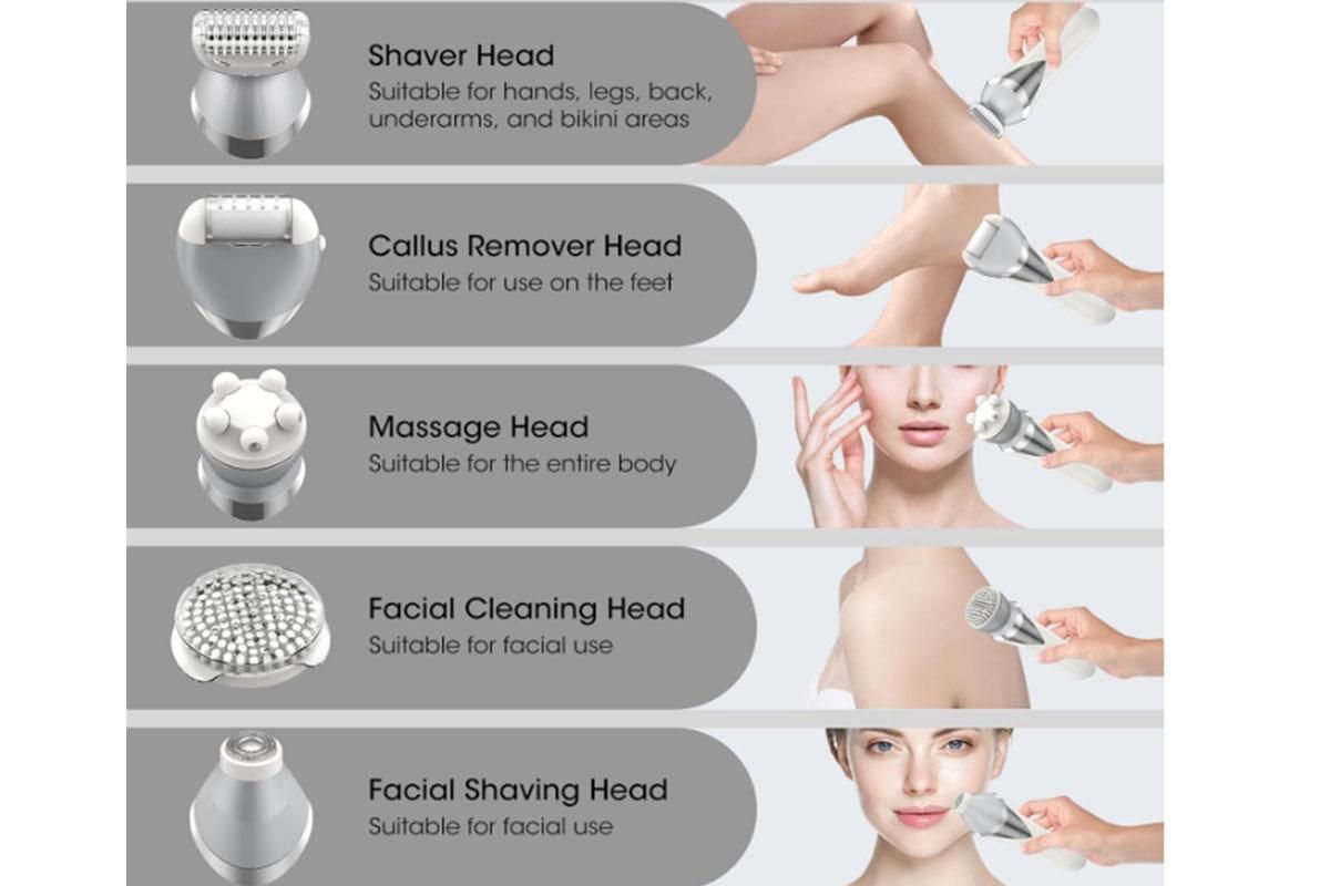 7 in 1 Epilator Hair Removal for Women Face Massage and Body Exfoliator - Image 4