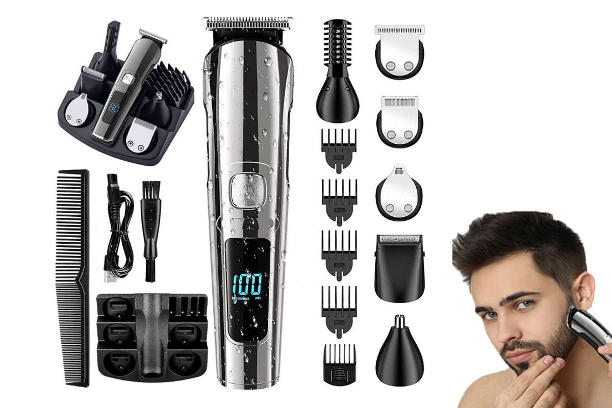Beard Trimmer for Men Electric Razor & Shaver Cordless Hair Clippers Trimmers Set Grooming Kit Face Nose Hair Trimmer - Image 1