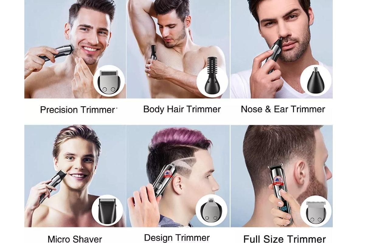 Beard Trimmer for Men Electric Razor & Shaver Cordless Hair Clippers Trimmers Set Grooming Kit Face Nose Hair Trimmer - Image 5