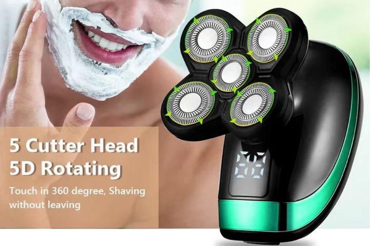 Detachable Head Shavers for Men 5 in 1 Electric Waterproof Digital Display Razor Wet/Dry Bald Head Shavers - Image 4