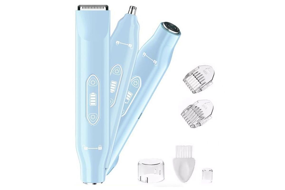 3-in-1 Electric Shaver Nose Hair Trimmer for Face Body Bikini Underarm and Legs - Blue - Image 7