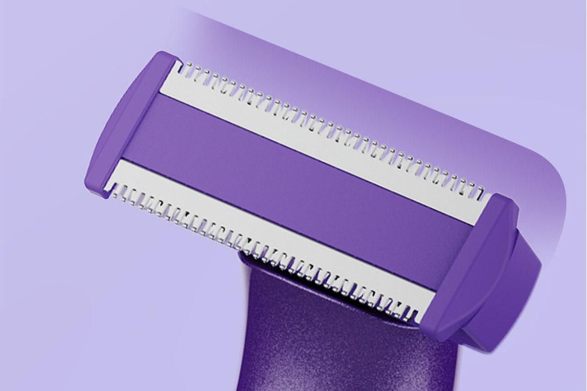 6-in-1 Women Electric Shaver Replaceable Heads for Whole Body Private Epilator Shaving Razor - Purple - Image 2