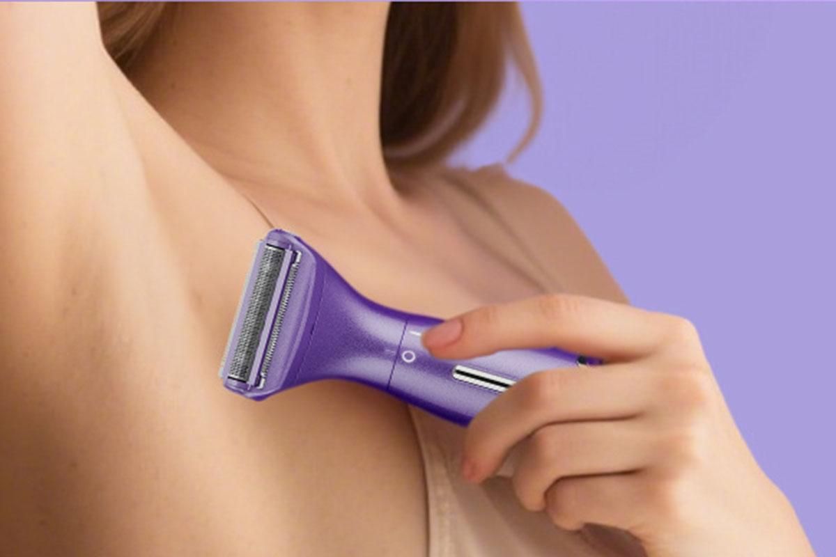 6-in-1 Women Electric Shaver Replaceable Heads for Whole Body Private Epilator Shaving Razor - Purple - Image 5