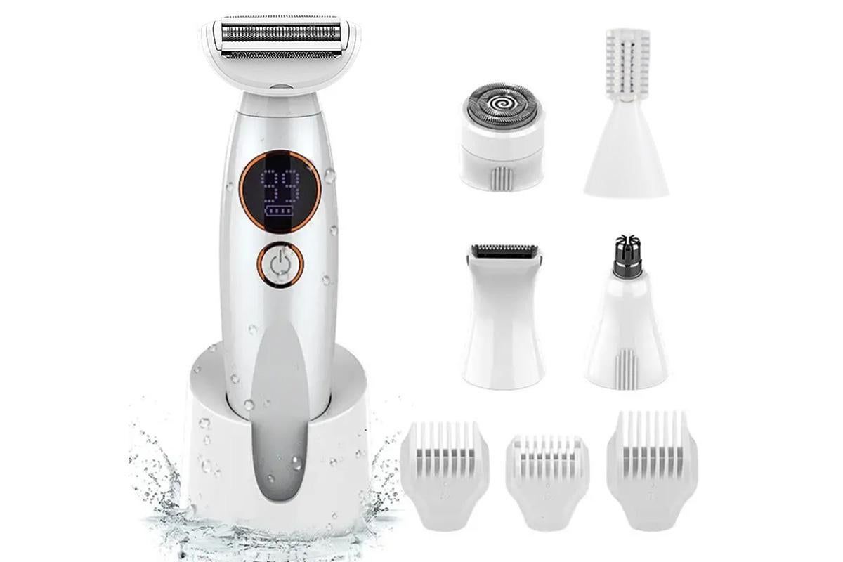 5 in 1 Lady Shavers for Women Bikini Trimmer with LED Display for Underarm Legs - Image 1