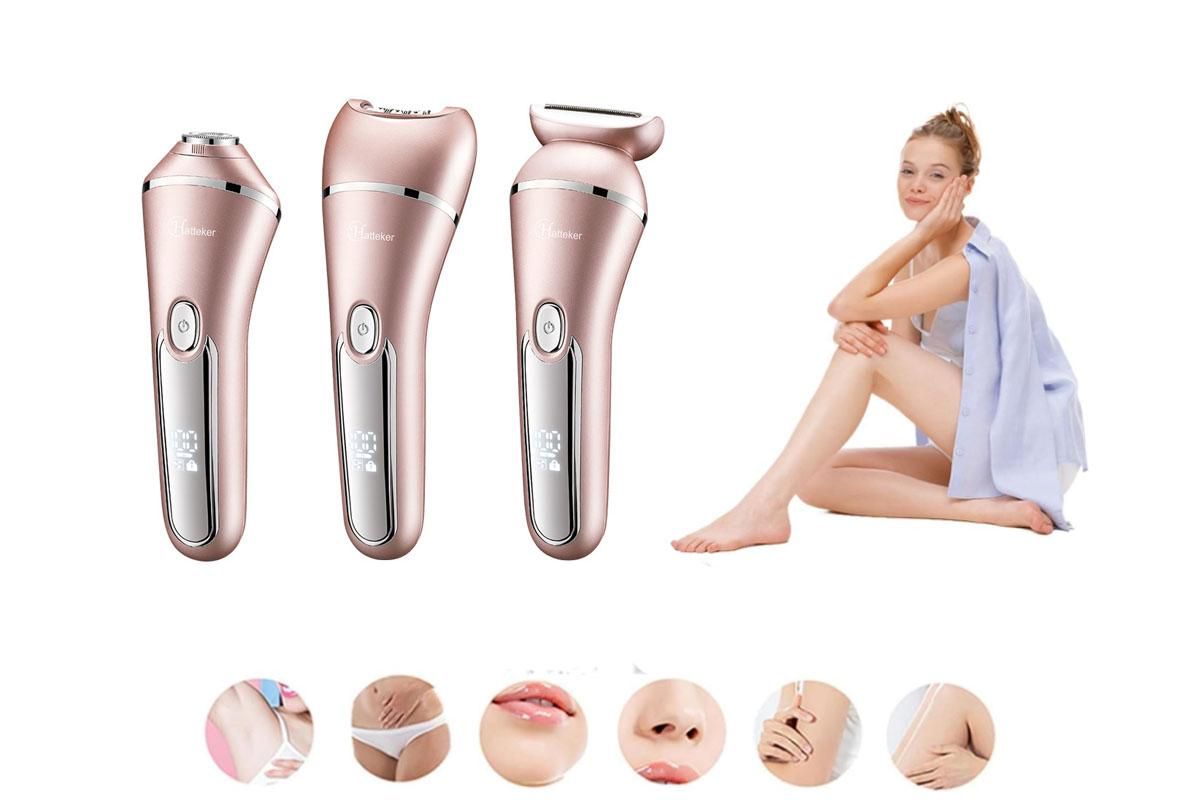 3 in 1 Epilator Electric Razors Kit Electric Shaver for for Women Hair Remover for Face Chin Arm Leg Armpit Bikini Trimer Shaver - Image 3