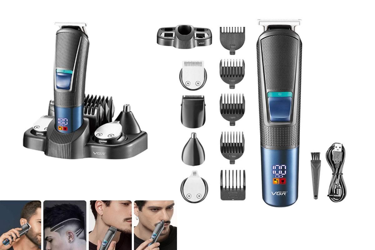 Electric Razor Hair Trimmer for Men 5 in 1 Beard Trimmer Washable Hair Clippers Mens Grooming Kit for Nose Mustache Body Facial - Image 1