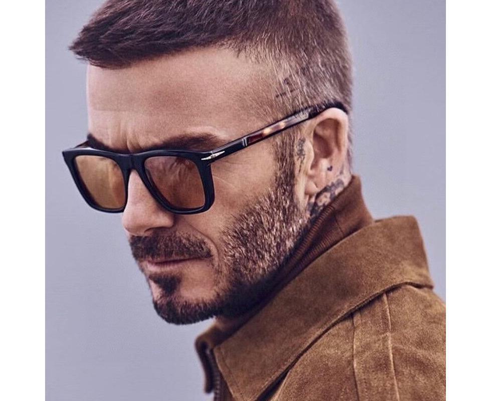 Classic Rivet Square Sunglasses Men Luxury Brand Design Beckham Driving Glasses Vintage Sun Glasses Eyewear - Black Yellow - Image 5