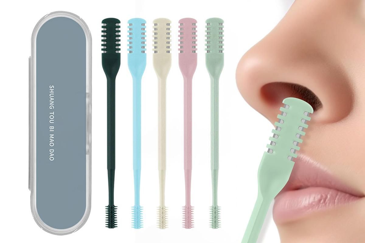 Nose Hair Trimmer for Men Women Double Sided Nose Hair Knife with Nose Picker - Image 1