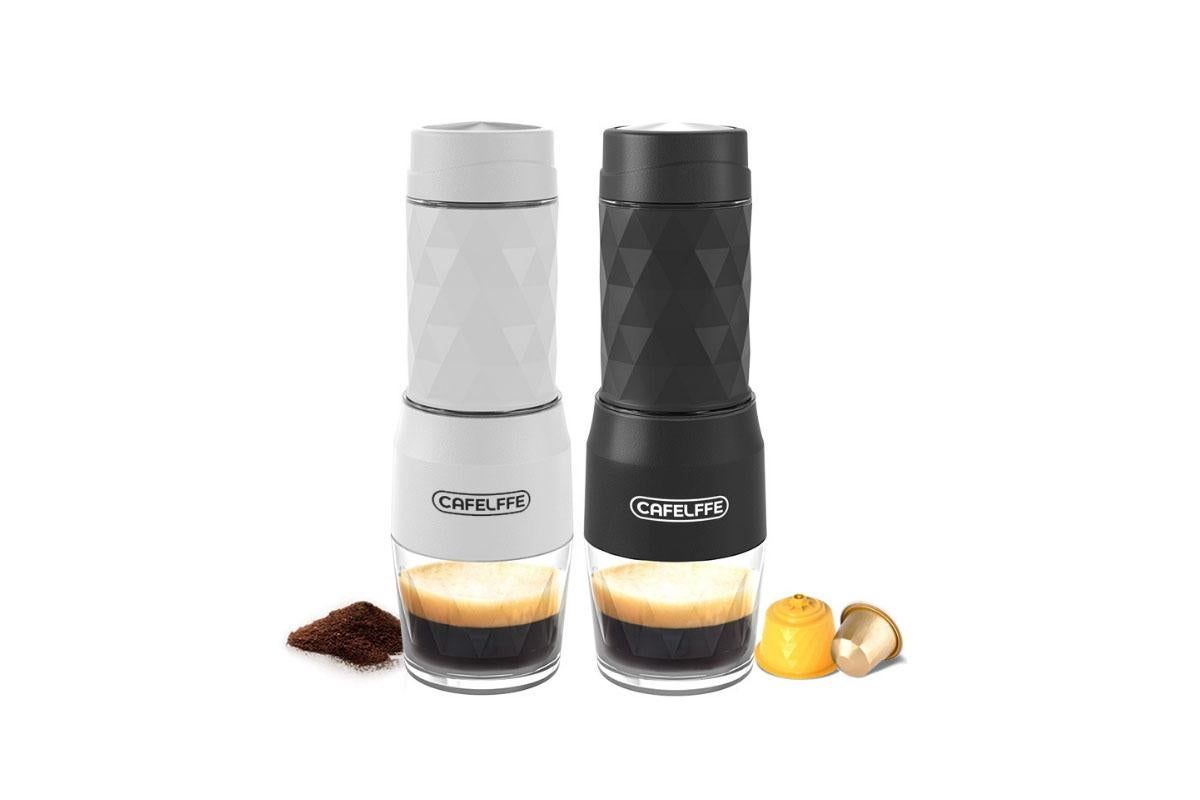 3 in 1 Portable Coffee Maker,Single Serve Manual Espresso Machine For Camping, Travel, Hiking, Fishing - White - Image 2