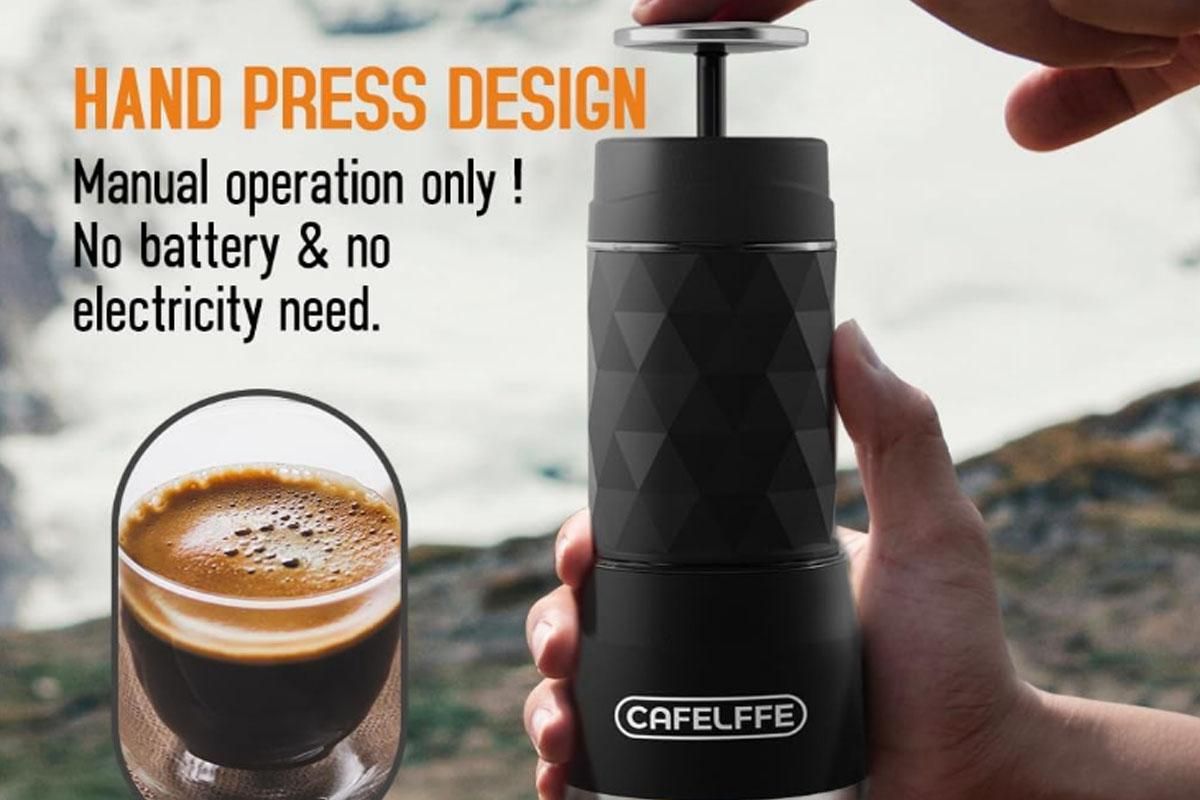 3 in 1 Portable Coffee Maker,Single Serve Manual Espresso Machine For Camping, Travel, Hiking, Fishing - White - Image 4
