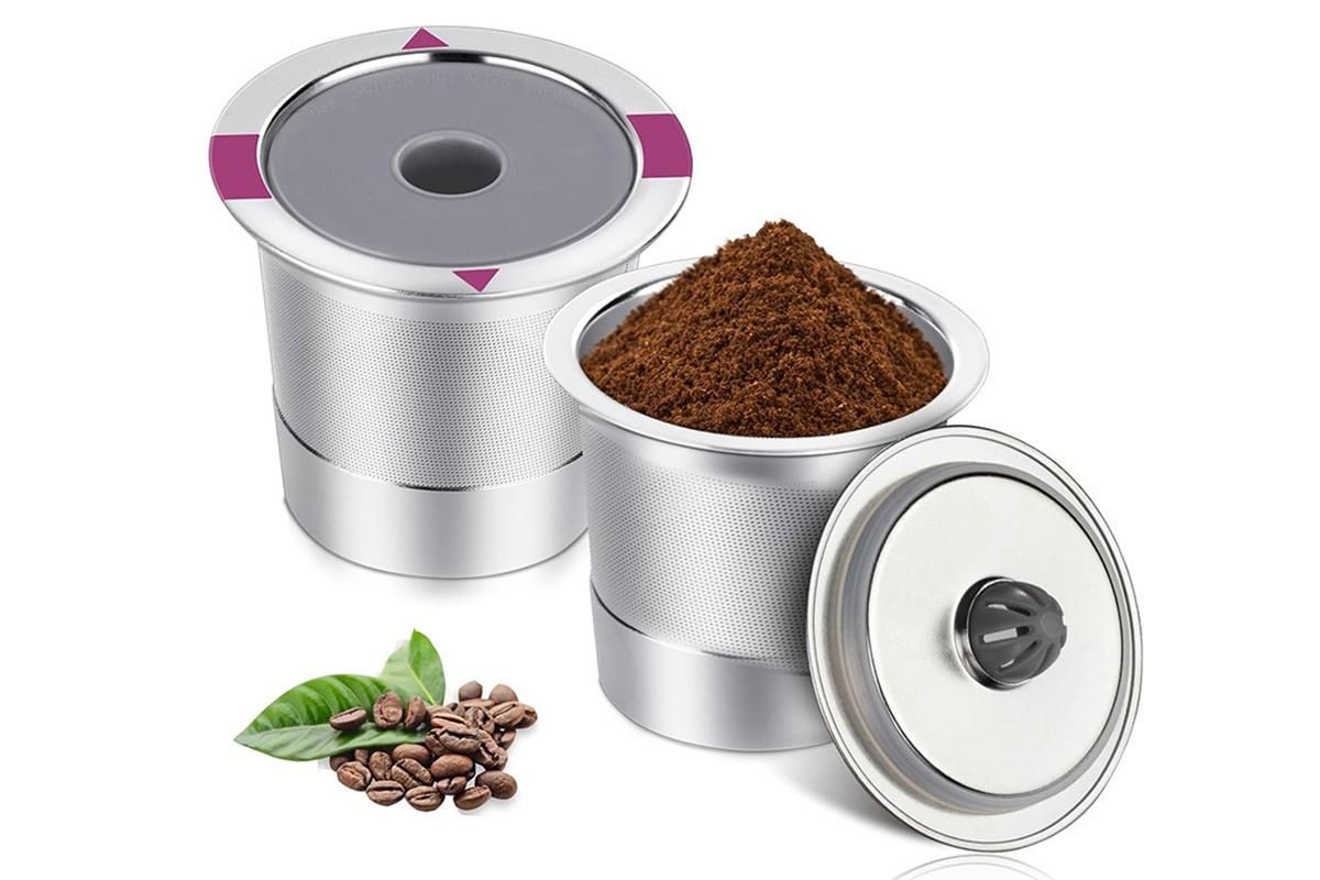 2 PCS Stainless Steel Coffee Filter Pods Compatible With Keurig 1.0 2.0 Reusable K Cups - Image 1