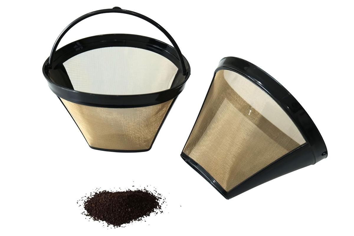 Stainless Steel Reusable Cone Shape Permanent Coffee Filter Mesh Basket 1pc - Image 1