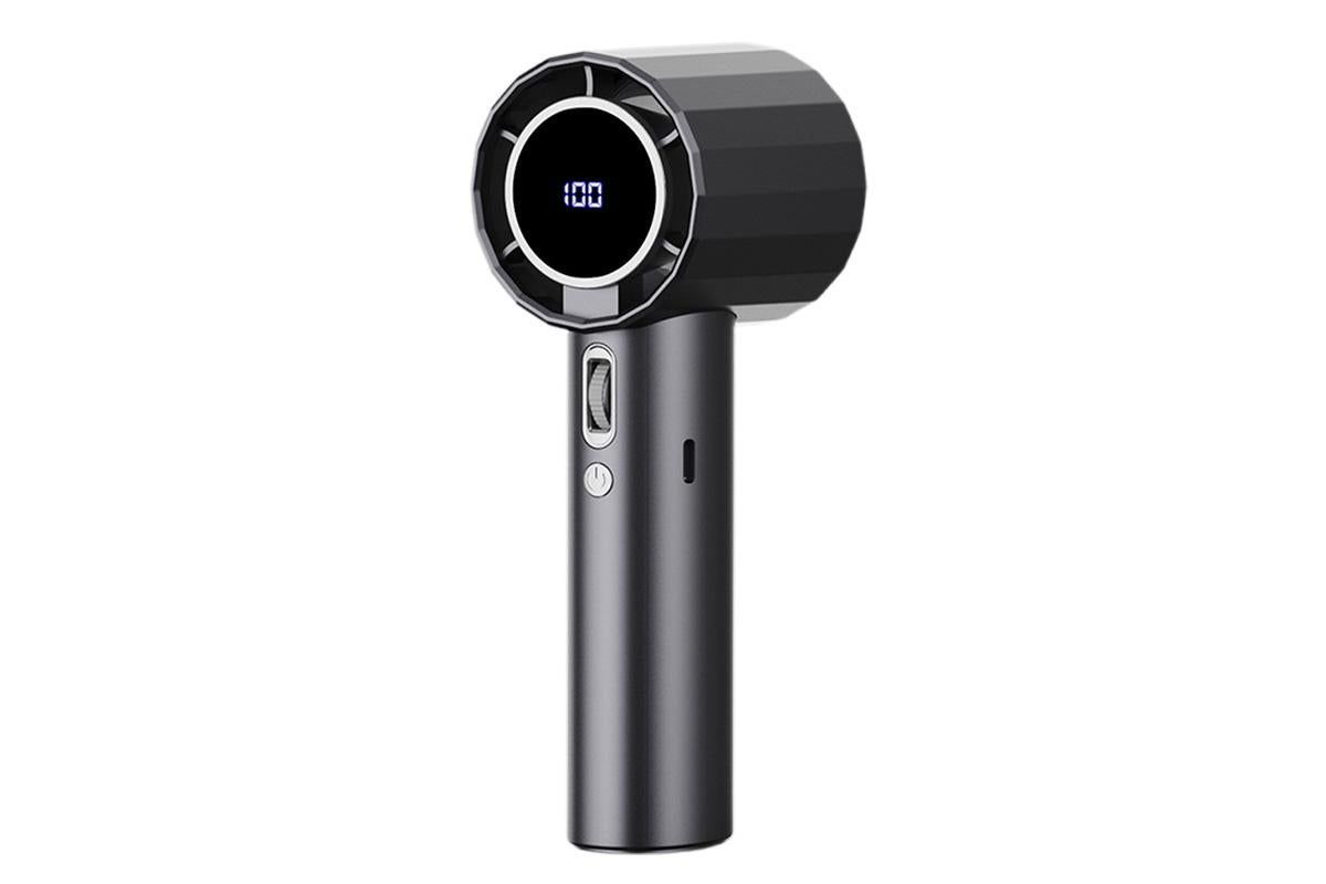 Portable Handheld Turbo Fan Windy Speed Adjustable Mini Personal Battery Operated Fan -Grey - Image 1