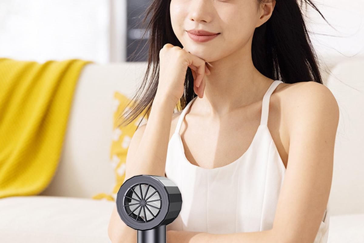 Portable Handheld Turbo Fan Windy Speed Adjustable Mini Personal Battery Operated Fan -Grey - Image 5