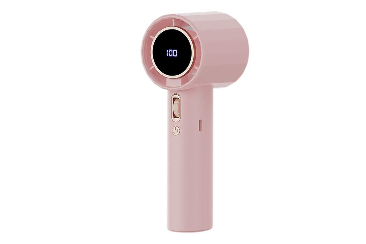 Portable Handheld Turbo Fan Windy Speed Adjustable Mini Personal Battery Operated Fan -Pink - Image 1