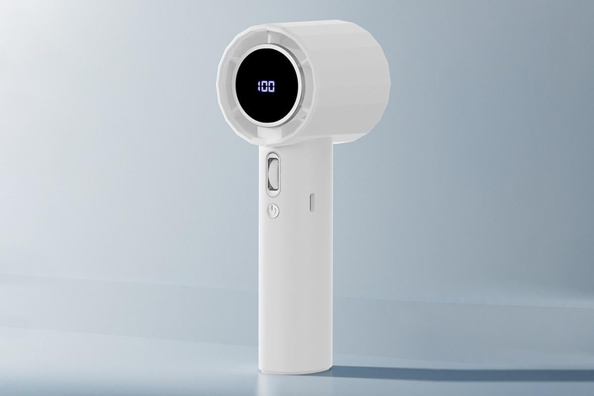 Portable Handheld Turbo Fan Windy Speed Adjustable Mini Personal Battery Operated Fan -White - Image 2