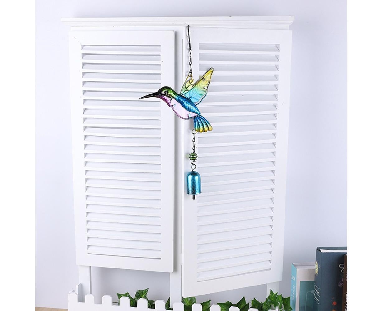 Cute Hummingbird Metal Tubes Wind Chime Bell Home Yard Wall Hanging Ornament-Green Wind Chime Tube - Image 7